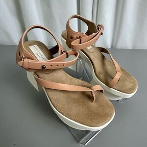 Stella McCartney women’s block sandals white and tan size 36 or 6